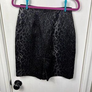 BCBG silk/wool mini a-line leopard print skirt.  Size 2